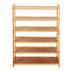 inQ Boutique 6 Tier Wood Bamboo Shelf Entryway Storage Shoe Rack Home Furniture six shelf unit.
