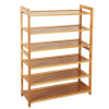 6 Tier Wood Bamboo Shelf Entryway Storage Shoe Rack Home Furniture product image at NuMercy