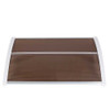 Brown and white household application door and window awning, 100 x 80 RT, with a curved design and silver accents.