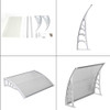 100 x 80 Household Application Door and Window Awnings, silver color, RT brand, curved design, outdoor shading solution for windows and doors.
