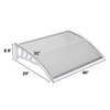 100 x 80 Household Application Door and Window Awnings, 40" wide, 32" deep, 8.9" high, clear cover, silver frame.