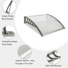 40" x 40" Outdoor Front Door Window Awning Patio Canopy Rain Cover, UV Protected Eaves, clear canopy with metal frame, durable and stable design.