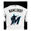 Miami Marlins MLB Jersey Personalized Silk Touch Throw Blanket