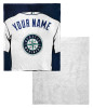 Seattle Mariners MLB Jersey Personalized Silk Touch Sherpa Throw Blanket