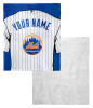New York Mets MLB Jersey Personalized Silk Touch Sherpa Throw Blanket