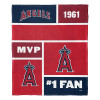 Los Angeles Angels MLB Colorblock Personalized Silk Touch Throw Blanket