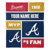 Atlanta Braves MLB Colorblock Personalized Silk Touch Throw Blanket