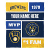 Milwaukee Brewers MLB Colorblock Personalized Silk Touch Throw Blanket