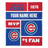 Chicago Cubs MLB Colorblock Personalized Silk Touch Throw Blanket