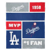 Los Angeles Dodgers MLB Colorblock Personalized Silk Touch Throw Blanket