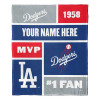 Los Angeles Dodgers MLB Colorblock Personalized Silk Touch Throw Blanket