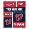 Washington Nationals MLB Colorblock Personalized Silk Touch Throw Blanket