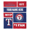 Texas Rangers MLB Colorblock Personalized Silk Touch Throw Blanket