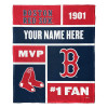 Boston Red Sox MLB Colorblock Personalized Silk Touch Throw Blanket