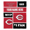 Cincinnati Reds MLB Colorblock Personalized Silk Touch Throw Blanket
