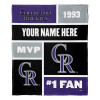 Colorado Rockies MLB Colorblock Personalized Silk Touch Throw Blanket