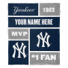 New York Yankees MLB Colorblock Personalized Silk Touch Throw Blanket