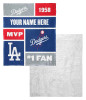 Los Angeles Dodgers MLB Colorblock Personalized Silk Touch Sherpa Throw Blanket