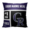 Colorado Rockies MLB Colorblock Personalized Pillow