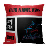 Miami Marlins MLB Colorblock Personalized Pillow