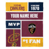 Cleveland Cavaliers NBA Colorblock Personalized Silk Touch Throw Blanket