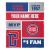 Detroit Pistons NBA Colorblock Personalized Silk Touch Throw Blanket