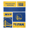 Golden State Warriors NBA Colorblock Personalized Silk Touch Throw Blanket