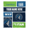 Minnesota Timberwolves NBA Colorblock Personalized Silk Touch Throw Blanket