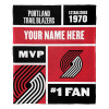 Portland Trail Blazers NBA Colorblock Personalized Silk Touch Throw Blanket