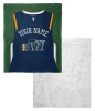 Utah Jazz NBA Jersey Personalized Silk Touch Sherpa Throw Blanket