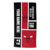 Chicago Bulls NBA Colorblock Personalized Beach Towel