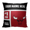 Chicago Bulls NBA Colorblock Personalized Pillow