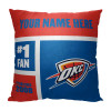 Oklahoma City Thunder NBA Colorblock Personalized Pillow