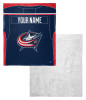 Columbus Blue Jackets NHL Jersey Personalized Silk Touch Sherpa Throw Blanket