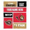 Ottawa Senators NHL Colorblock Personalized Silk Touch Throw Blanket