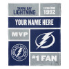 Tampa Bay Lightning NHL Colorblock Personalized Silk Touch Throw Blanket