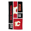 Calgary Flames NHL Colorblock Personalized Beach Towel