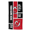 New Jersey Devils NHL Colorblock Personalized Beach Towel