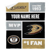 Anaheim Ducks NHL Colorblock Personalized Silk Touch Sherpa Throw Blanket