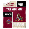 Arizona Coyotes NHL Colorblock Personalized Silk Touch Sherpa Throw Blanket