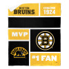 Boston Bruins NHL Colorblock Personalized Silk Touch Sherpa Throw Blanket