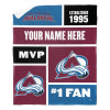 Colorado Avalanche NHL Colorblock Personalized Silk Touch Sherpa Throw Blanket