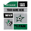 Dallas Stars NHL Colorblock Personalized Silk Touch Sherpa Throw Blanket