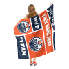 Edmonton Oilers NHL Colorblock Personalized Silk Touch Sherpa Throw Blanket