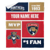 Florida Panthers NHL Colorblock Personalized Silk Touch Sherpa Throw Blanket