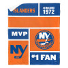 New York Islanders NHL Colorblock Personalized Silk Touch Sherpa Throw Blanket