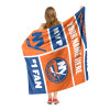 New York Islanders NHL Colorblock Personalized Silk Touch Sherpa Throw Blanket