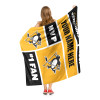 Pittsburgh Penguins NHL Colorblock Personalized Silk Touch Sherpa Throw Blanket