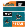 San Jose Sharks NHL Colorblock Personalized Silk Touch Sherpa Throw Blanket