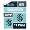 Seattle Kraken NHL Colorblock Personalized Silk Touch Sherpa Throw Blanket